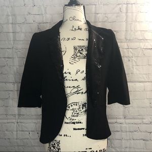 Aqua Black Sequin Open Blazer Size XL